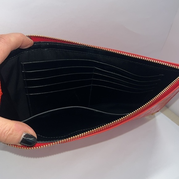 Alexander Wang Prisma Red Croc Embossed Leather Zip Clutch Bag - New - Picture 5 of 7